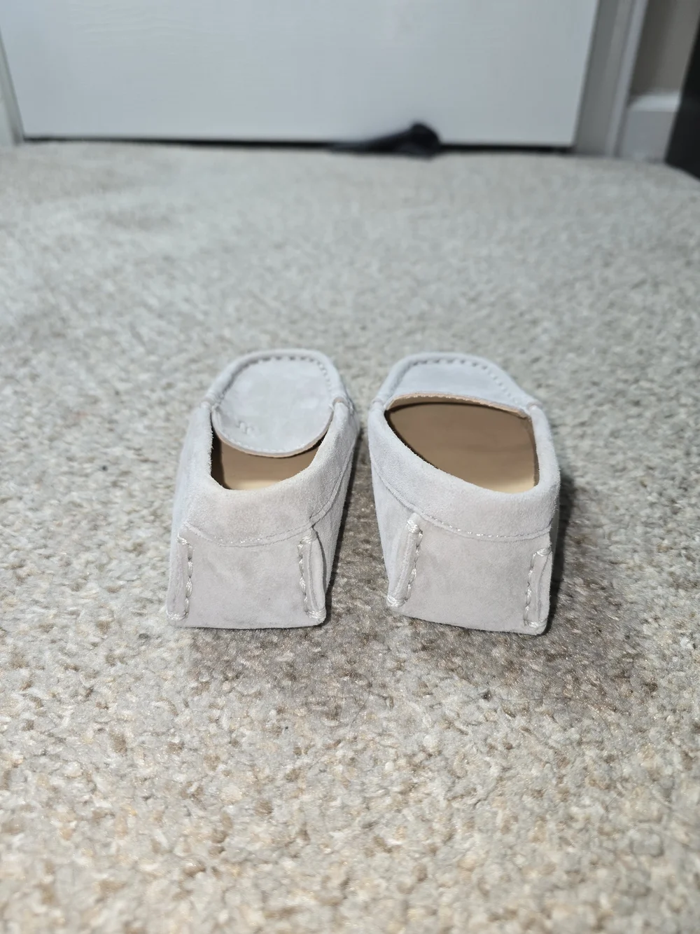 Janie and Jack Light Gray Suede Slip-On Loafers Size 7
